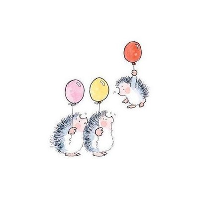 Penny schwarz Holz montiert Gummistempel - Ballon Tag 3472K