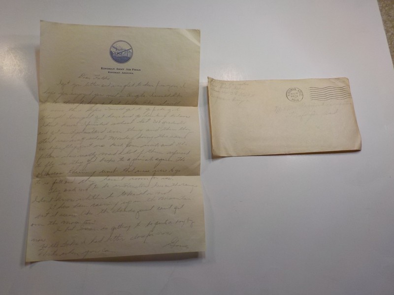 WW2 Letter 1944 Rabbit Machine Gun Kingman Army Air Field Arizona WWII VTG