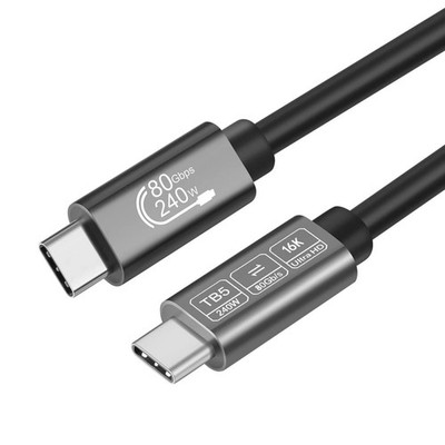 80Gbps Data Sync Thunderbolt 5 High Speed USB C Cable 240W 16K/8K 1.64 FT