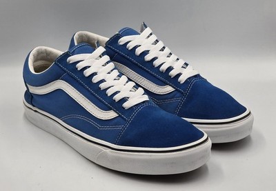 Vans Old Skool Blue Suede Canvas Skate Shoes Mens 10.5 Womens 12 Sneakers