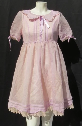 Pumpkin Cat US size S M Purple Lace Cute Sweet Babydoll Lolita Mini Dress RARE