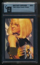 h2002 Britney Spears Event Worn 1963 Style Green Dress Relic Card GAI Certified
