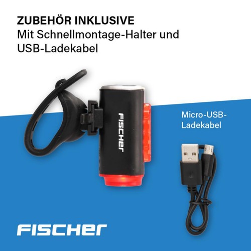 FISCHER Akku Rücklicht TWIN mit Bodenbeleuchtung STVZO zugelassen 360° Grad - Bild 7 von 12