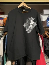 Vintage Y2K No Fear Black Graphic Tshirt Mens 2XL Pinup girl emo goth style