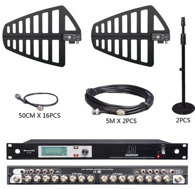 Antenna distribution  With display spectrum for wireless microphone  2x8ch set 