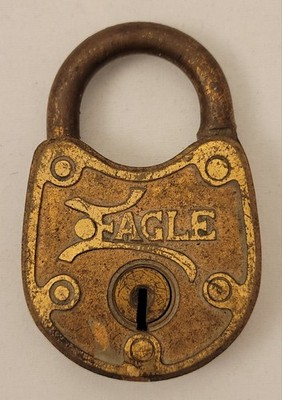 Antique Metal Padlock Made by the Eagle Lock Company - No Key