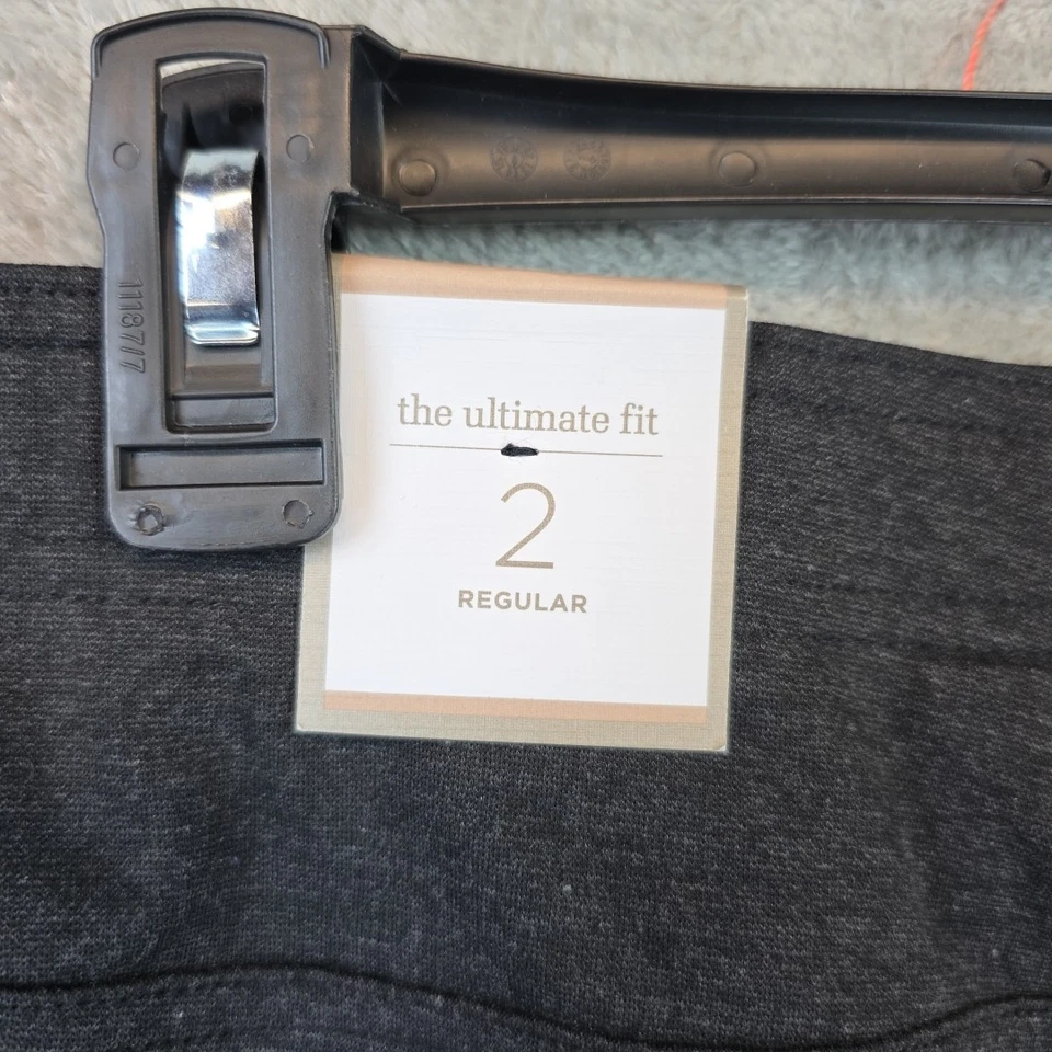 Chico's Pants Women's Size 2 (US 12/14) Heather Gray Ponte Flare Leg Slimming - Image 3 of 4