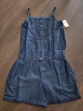 NEW Gap Romper Girls Size L Blue Denim Romper Shortall NWT