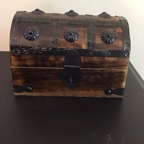 Nautical Cove Treasure Chest Keepsake and Decorative Wood Box - Storage Box