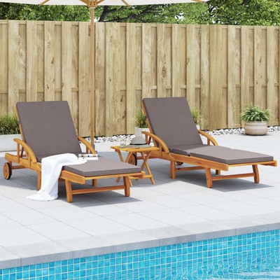 Chaise Lounges Plastic Sun Loungers With Cushions Durable