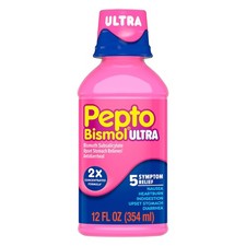 Pepto Bismol Ultra Liquid 12 Fl Oz 5 Symptom Stomach Relief Nausea Heartburn