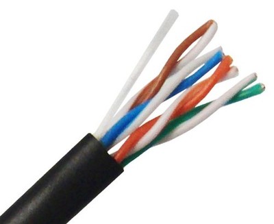 CAT5E Indoor/Outdoor Bulk Ethernet Cable, Solid Copper UTP CMX/CMR, 24 AWG 1000'