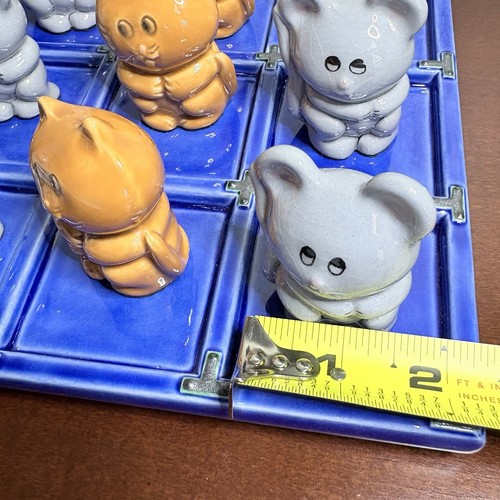 Vintage ceramic cat and mouse tic tac toe board hand painted Duncan Ceramic - Picture 9 of 10