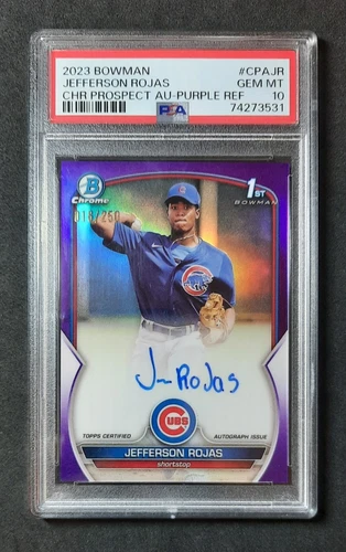 Jefferson Rojas 2023 1st Bowman Chrome Autograph Auto Purple /250 PSA 10 Cubs