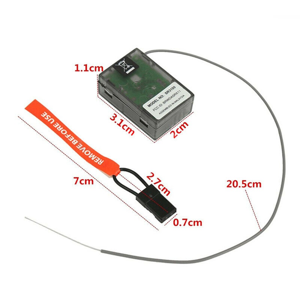 3.5&ndash;9.6V 2.4GHz DSM2 SR3100 3CH Surface RC Car/Boat Model Receiver for Spektrum