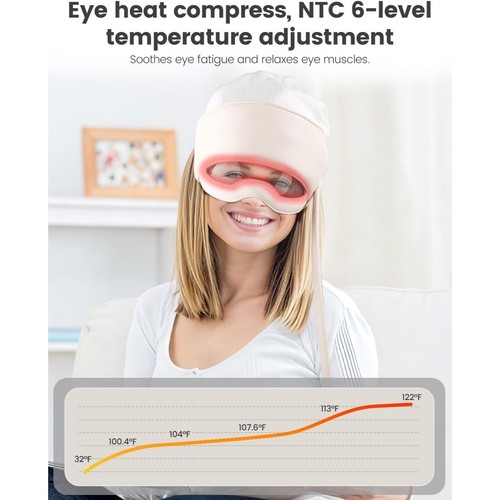 Head Massager, Eye Massager with Heat, Rechargeable Head and Eye Massage for Str - Picture 4 of 7