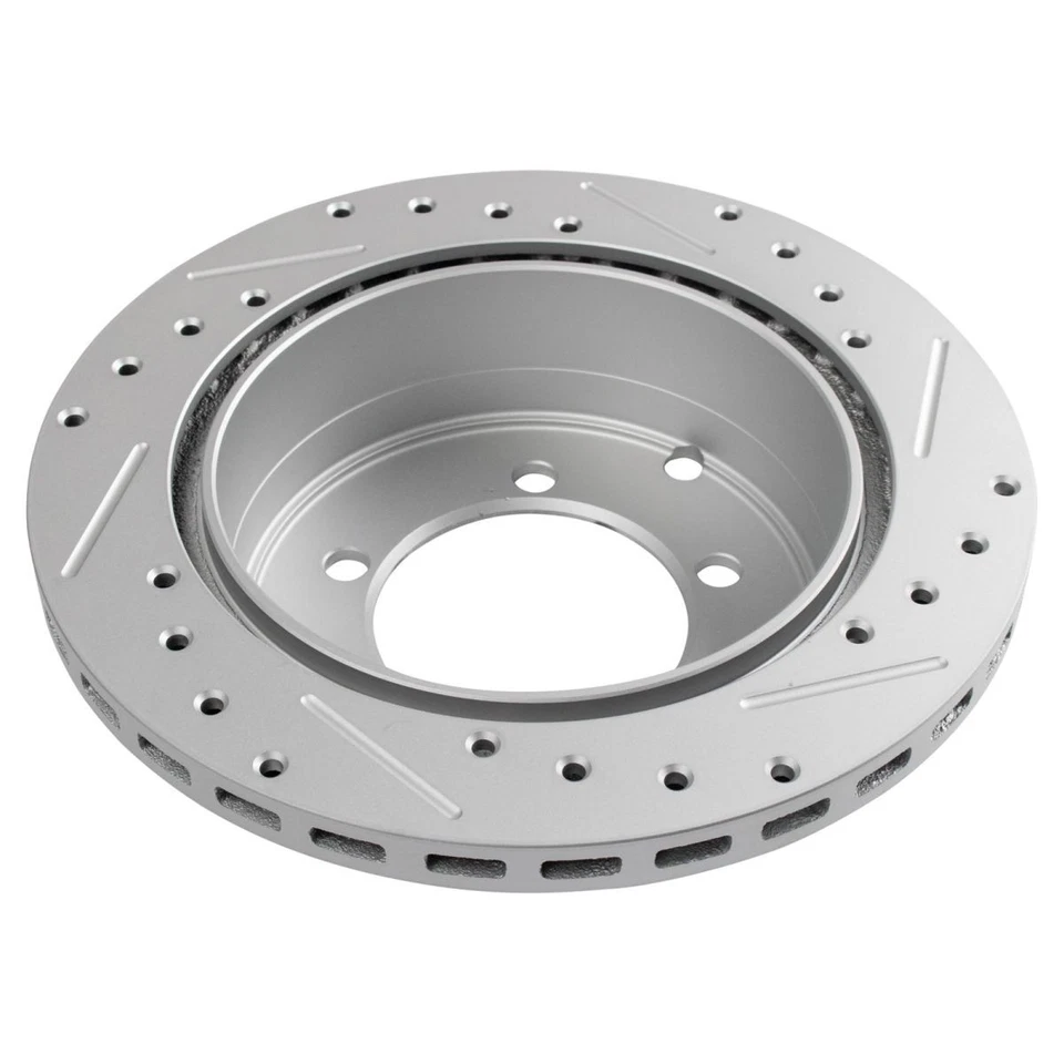 Par trasero recubierto ranurado perforado de rotor de freno Performance para Mitsubishi Foto 2 de 4