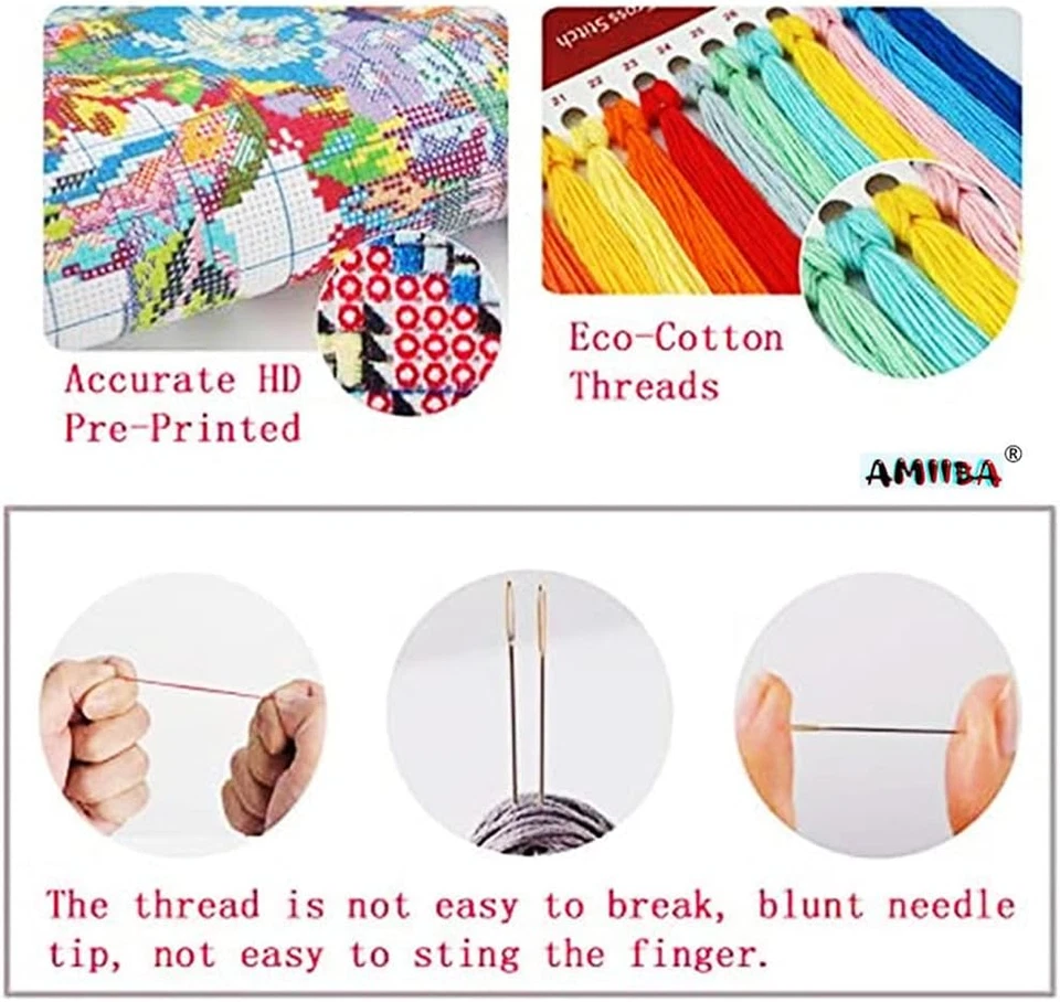 Kreuzstich Set für Erwachsene Anfänger  Strumpf - Bild 4 von 4