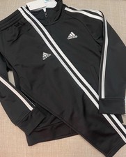 NWT Boys Adidas Black / White Tricot Tracksuit Sz 5