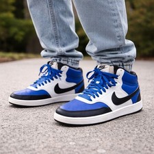 Nike Court Vision Mid Hyper Royal Black White Sneakers DM1186-400 Mens 8.5