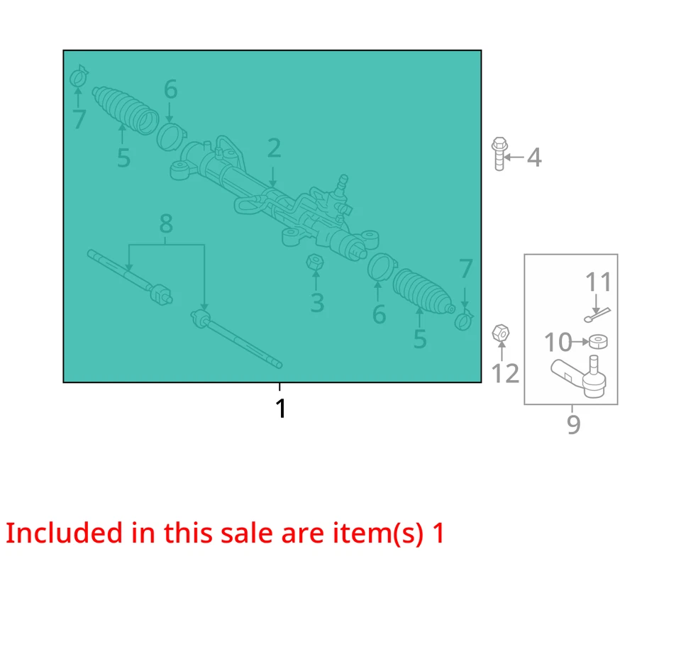 Toyota Matrix 2005 barra de engranajes de dirección y piñón OEM 116 k millas - LKQ425421076 Foto 4 de 4