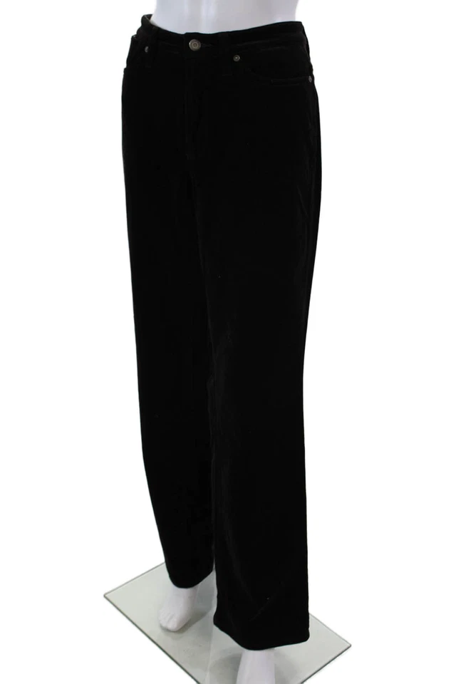 Pantalones de terciopelo para mujer Cambio tiro alto pierna recta marrón oscuro talla 12 Foto 2 de 4