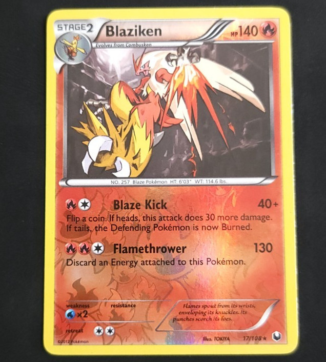 Blaziken 17/108 Dark Explorers Reverse Holo Pokemon Card LP