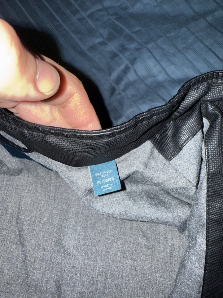 VINTAGE RARE PERRY ELLIS Men's Zipper Faux Leather Moto Jacket XL Black - Image 4 of 4