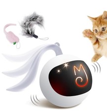 Migipaws Interactive Cat Ball Toy Set, Fun Tracker, Automatic Rolling Chase Ball