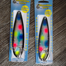2 Moonshine Lures Magnum  Salmon Trolling Spoons RV Burnt Bread