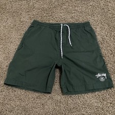 Vintage St ssy Graffiti Logo Dark Green Streetwear Skate Size Small Beach Shorts
