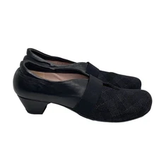 BeautiFeel Bertha Black Leather Mary Jane Cuban Low Heels Size 42 US 11.5