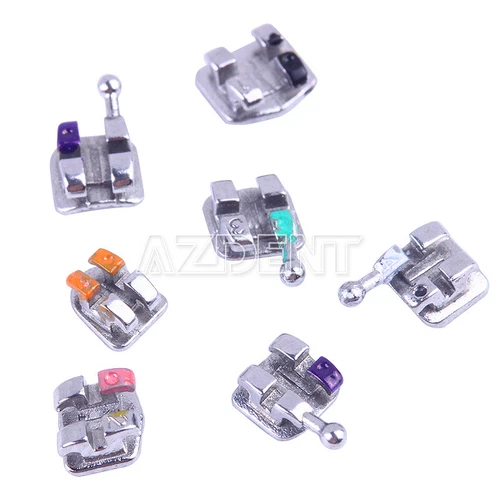 AZDENT Dental Orthodontic Monoblock MIM Bracket Braces Mini Roth/ MBT 018/ 022