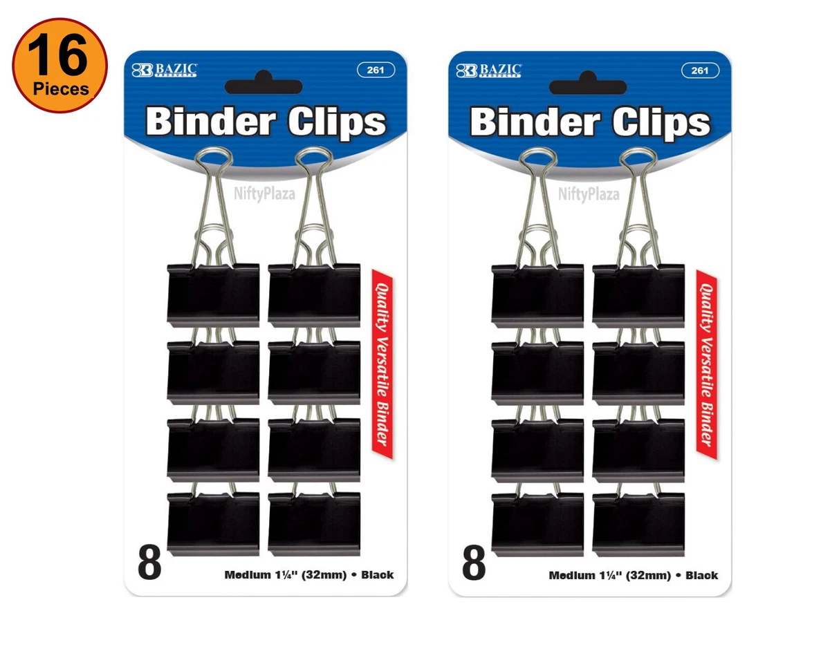 16 pcs Medium 1 14 32mm Black Binder Clips Firm uniform Grip