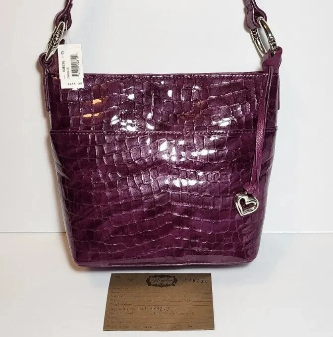 BRIGHTON CHER COLLECTION CHERIE GUAVABERRY PATENT LEATHER SHOULDER