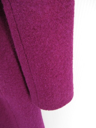 Lands End Jacket Women 8 Purple Boiled Wool Dress Coat Overcoat Button Up Knit - Picture 3 of 11
