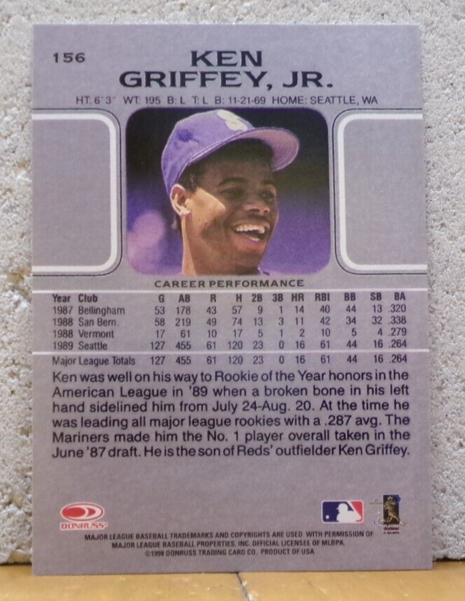 BASEBALL CARD SEATTLE MARINERS KEN GRIFFEY, JR. LEAF 50TH