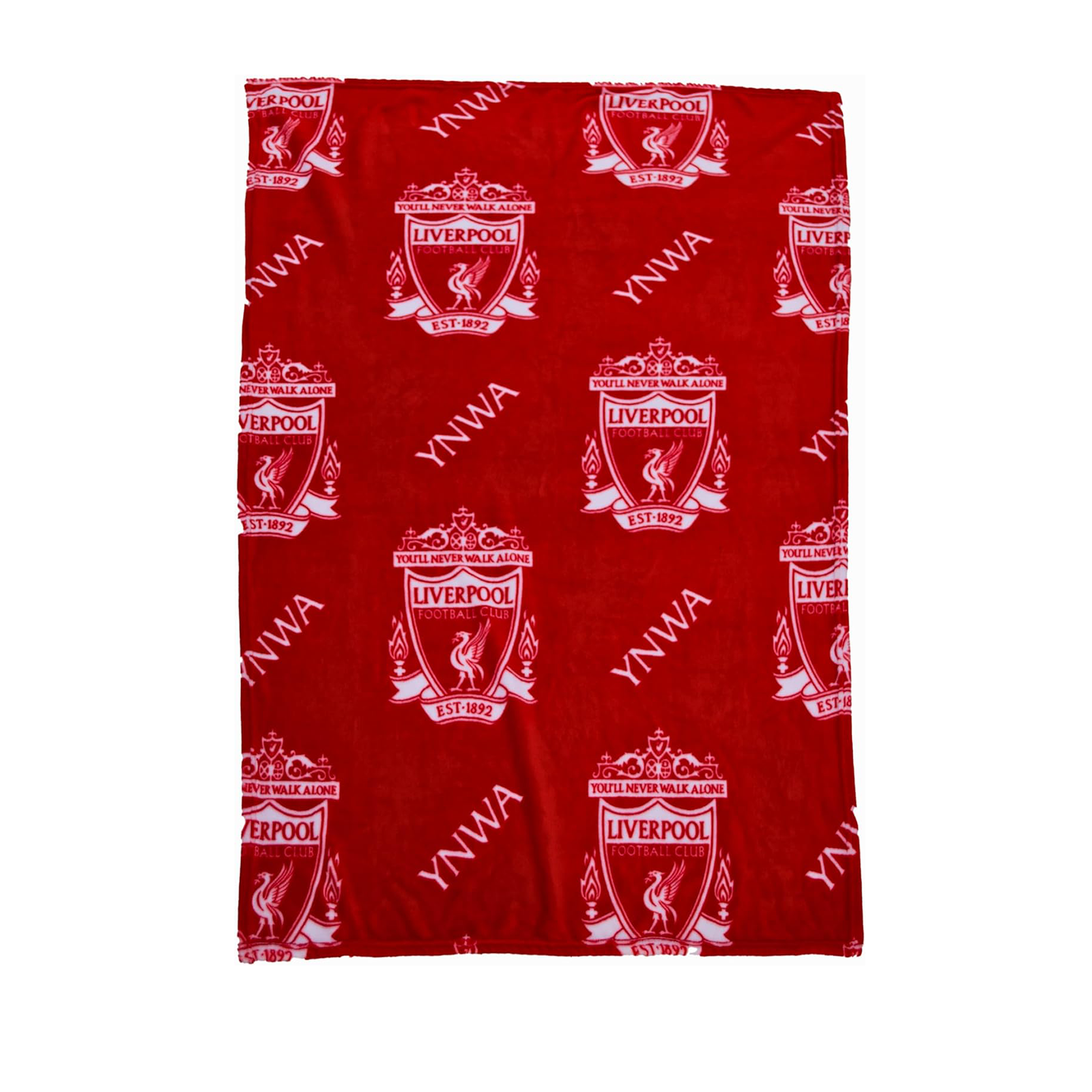 Liverpool FC Grande Coperta Football Super Morbido Pile Velour Feel Ynwa Rosso