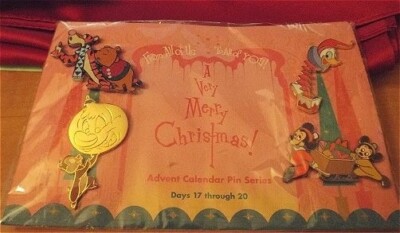 Disney pin Set Christmas Ornament Dale Advent Card Pooh Tigger Sing Donald Duck+