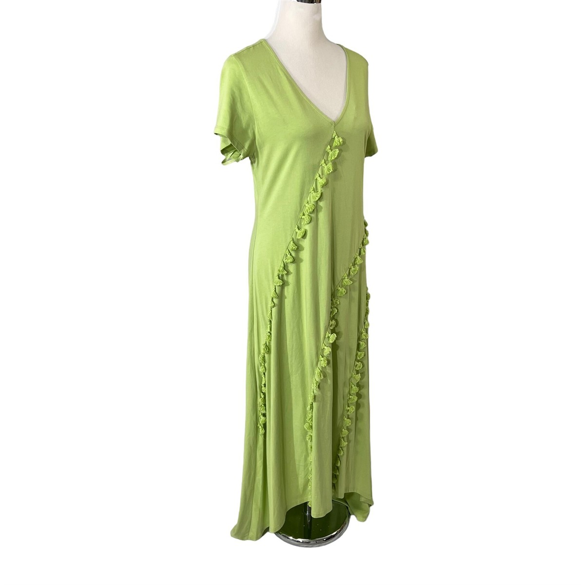 Soft Surroundings Alana Maxi Dress Cotton Knit Size M Margarita Green NWT Soft Surroundings Alana Maxi Dress Cotton Knit Size M Margarita Green NWT