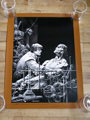 FRANKENSTEIN ART, signiert von BERNIE WRIGHTSON, Limited Edition Siebdruck, 18x24