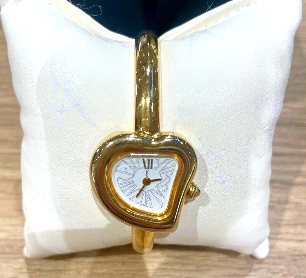 Yves Saint Laurent YSL 40th Heart Shaped Gold Watch Quartz Yves Saint Laurent YSL 40th Heart Shaped Gold Watch Quartz