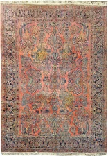 ANTIQUE Traditional Saroouk RUG  Coral 11x14' #F5630