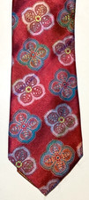 Robert Graham 100 Silk Tie Raspberry Pink Blue Mandala Floral 60" x 3.5" USA