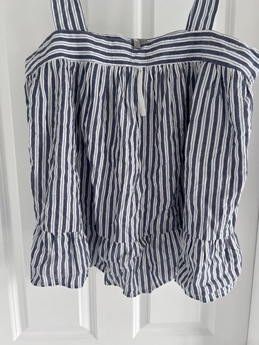 BNWT ASOS Size 16 Sleeveless Maternity Striped Blue And White Top Blouse Summer - Picture 4 of 13