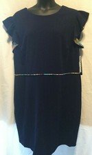 Womens ILE New York dress size 22W, navy blue, fitted, short sleeve A141