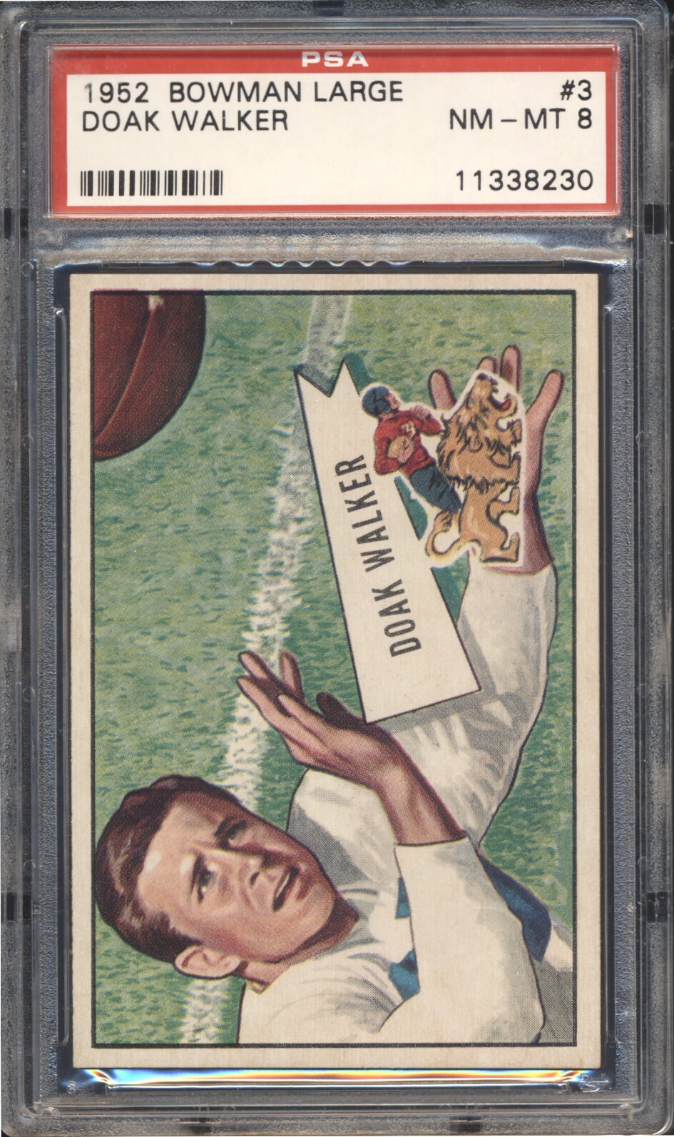 1952 Bowman Large Football Doak Walker #3 PSA 8 DETROIT LIONS NM-MT HOF POP 23