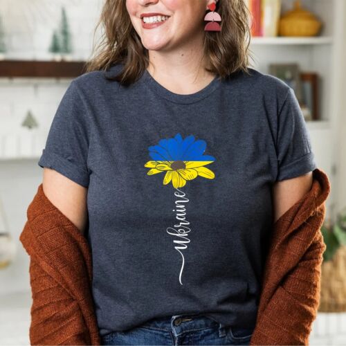 I Stand with Ukraine Ukraine Flag Sunflower Vintage Unisex T-Shirt - Picture 20 of 21