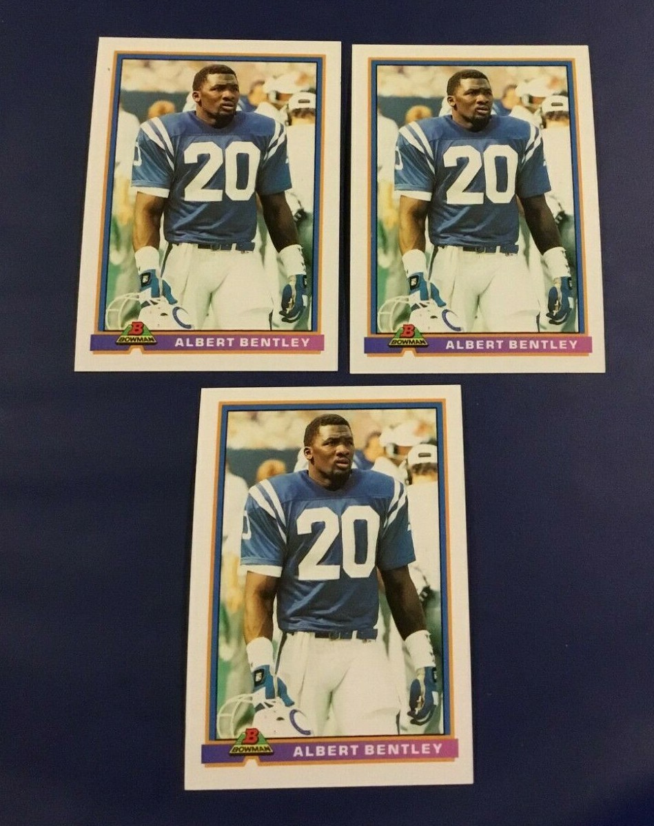 1991 Bowman # 214 ALBERT BENTLEY Lot 3 Indianapolis Colts 