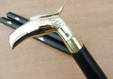 Victorian Style Brass Eagle Head Handle Wooden Vintage Walking Stick Cane